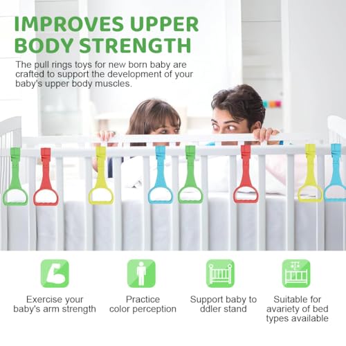 Image of SNOWIE Soft 4Pcs Baby Pull Up Rings for Toddlers 0-3 Years Old