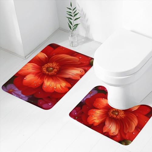Lot de 2 tapis de bain antidérapants absorbants microfibre noir
