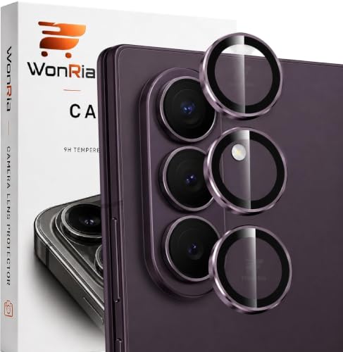 Image of WonRia Pack 3 - Purple Camera Lens Protector Ring Compatible with Samsung Galaxy Z Fold 8 Ultra 5G | Camera Glass Aluminum Alloy Rings | Ultra-HD Metal Frame