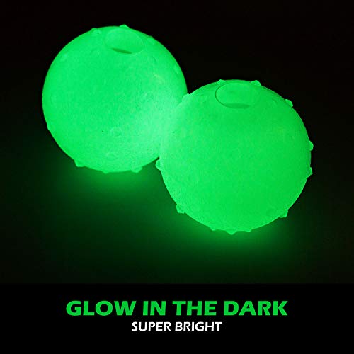 R&L Glow In The Dark Balls For Dog, Light Up Dog Fetch Toy Balls For Large And Small Dogs, Come With A 21 Led Uv Flashlight For The Best Glowing Effect At The Night 2 Pack - 2.5 Inch #TOP1