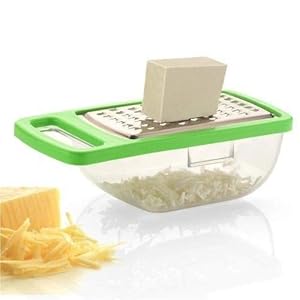 DAAS KITCHENWARE Cheese Grater/Slicer/Chopper with Stainless Steel Blades-Green