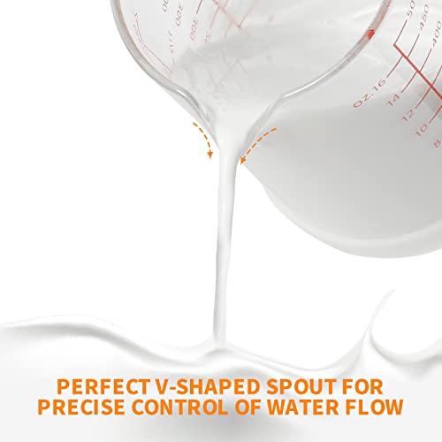 77L Glass Measuring Cup, 2-Cup/500 Ml Liquid Measuring Cups, Measuring Cup With Handle And V-Shaped Spout, Glass Beaker With Three Scales (Oz, Cup, Ml), Dishwasher/Freezer/Microwave Safe #TOP7