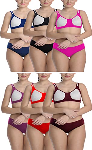 Image of StyFun Cotton Blend Sports Sets, Lingerie Set for Women, Combo Everyday Bra Panty, See Main Image to Check How Many Sets You Will Get