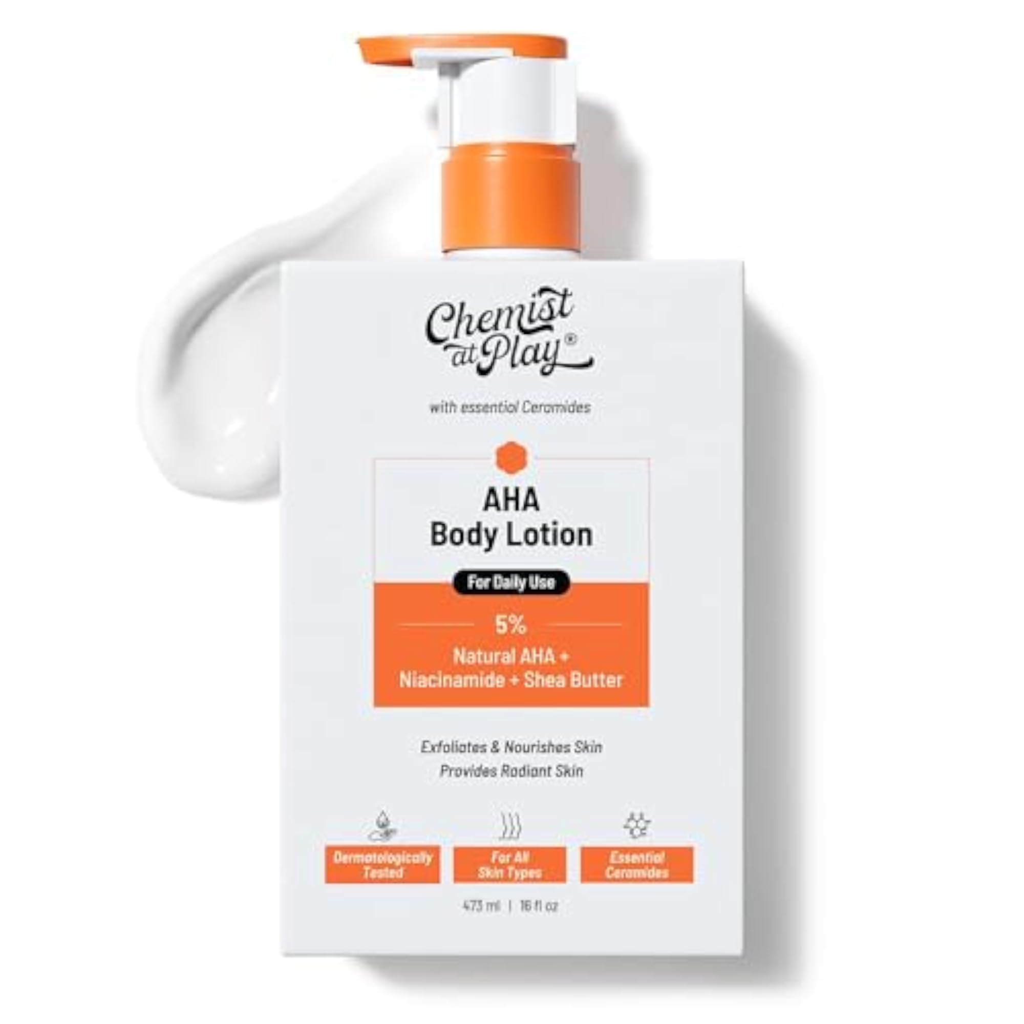 AHA Body Lotion for Dry Skin, Exfoliates & Nourishes