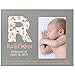 LifeSong Milestones Personalized Baby Birth Newborn Announcement Arrival Photo Frame for Child 8â€ x 10â€ Picture Frame Holds 4â€ x 6â€ Photo Nighttime Prayer (Flowers Grey)