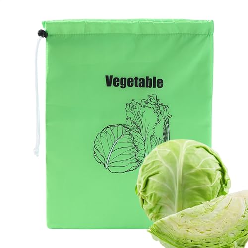 Vegetable Storage Container - Reusable Produce Pouch, Refrigerator Organizer | Leafy Greens Freshness Lock, Eco-Friendly Food Storage Bag, Space Saving Fridge Bin, Travel Friendly Salad Carrier