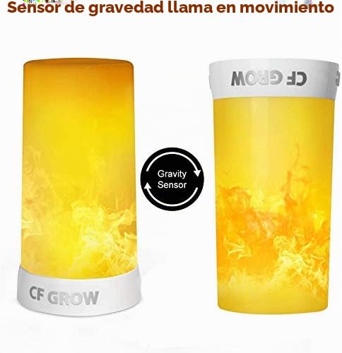 Luz LED con efecto de llama CFGROW recargable para chimenea con mando 7