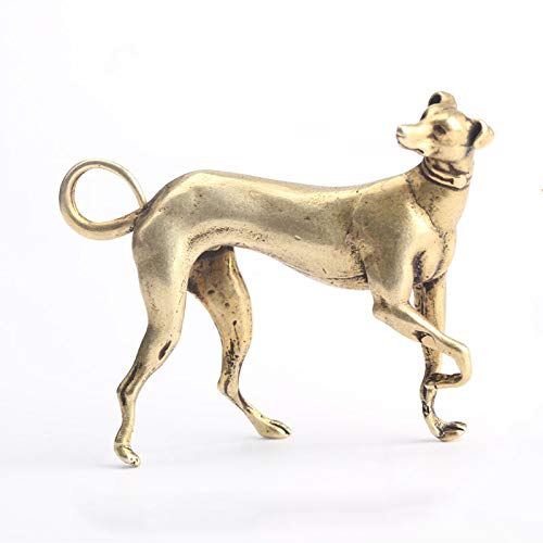 Figurine en laiton de chien vintage en cuivre fait main pour une décoration de bureau raffinée