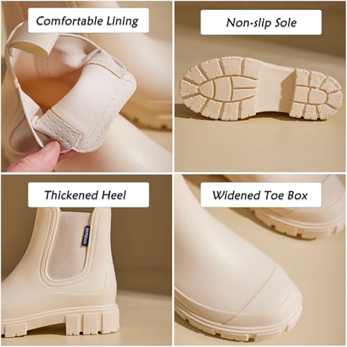 Image of WOWSTICK Women's Ankle Rain Boots Waterproof Lightweight Slip Resistant Fashion Garden Booties