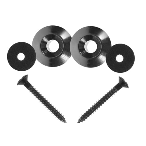 Yardwe 2Pcs Ukulele Strap Buttons with Screw Washers Slip Guitar Strap Locks for Electric and Acoustic Guitars Stylish Mushroom Design for Easy Installation and Upgraded