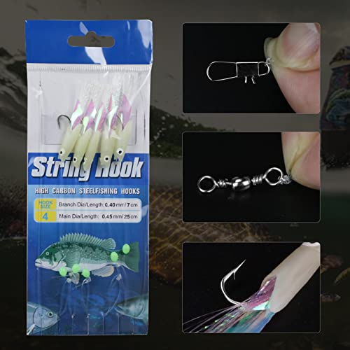 10 Packs Luminous Bait Rigs Fishing Flasher Lures Fishing Bait Rigs Fish Skin Glow Fishing Lure Fishing Beads Fishing Rigs With High Carbon Hooks For Freshwater Saltwater #TOP1