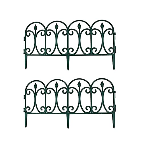 St@llion Paquete de 2 cercas decorativas de plástico para jardín, resistentes al óxido para esgrima plegable valla de flores, sección de barrera versátil para decoración de paneles - verde Cover