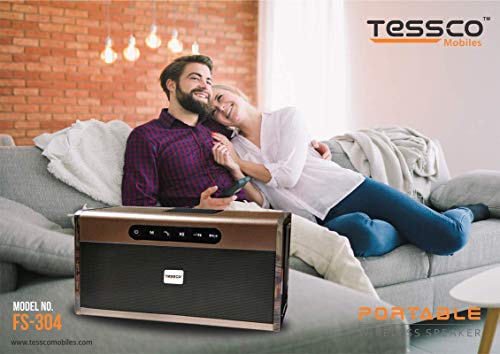 Image of 3 idea Imagine Create Print Tessco FS-304 Portable Wireless Bluetooth Speaker | Portable Wireless Speaker Compatible with Phone, Tablet, TV (Silver)