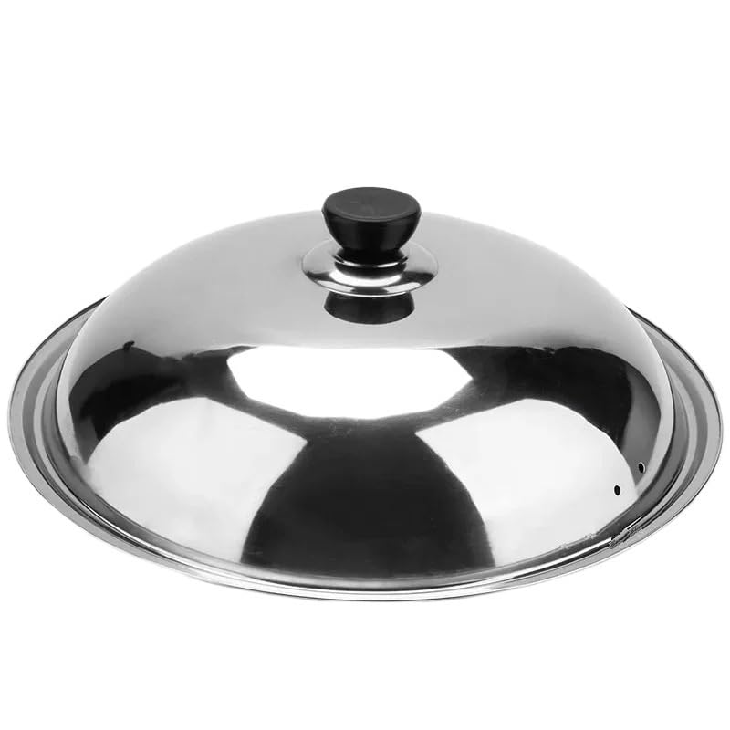 Coperchio per Pentola Vetro, Coperchio For Padella Wok In Acciaio Inox Universale For Visibile Sostituito For Friggere D Semicircolare(42cm)