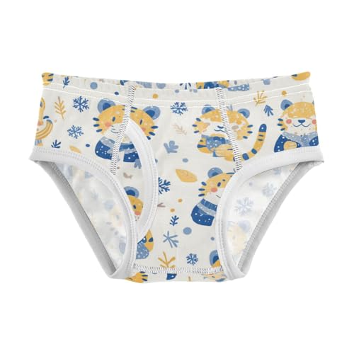 Jumping Tigers and Snowflakes Little Boys Comfort Kids Underwear Breathable Children Undies
