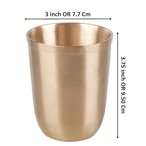 Image of SPS International Pure Kansa(Bronze) Glass Tumbler(1Piece) Perfect for Water Juice Milk tea coffee Beverage Serving. Gift for your loved once on special occasions and festive. Charm your dinning area.