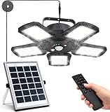 Modos de control remoto y temporizador: la luz colgante solar para exteriores con control remoto, puede encender / apagar la luz y cambiar diferentes modos a través del control remoto, y luego presione el interruptor "+/-" para cambiar el brillo. Hay 5 niveles de brillo (10%/30%/50%/75%/100%). La luz solar del granero se puede configurar para el tiempo: 2/4/6 horas para sus diferentes necesidades y ahorrar electricidad.