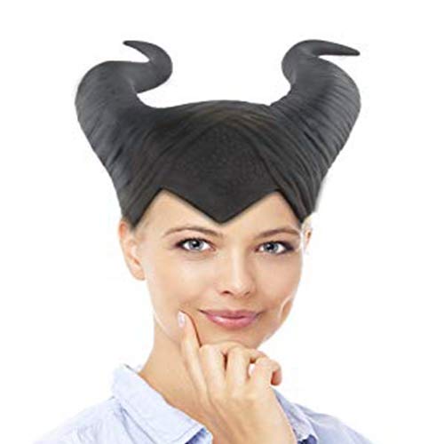 Maleficent Mistress of Evil Mask,black horn headpiece for Women Halloween Costume Accessory Black