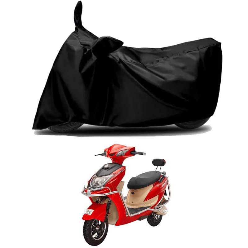 100% PVC Coated Waterproof Full Bike Scooty Two Wheeler Body Cover Compatible for Tunwal TEM G33/UV-Rays/Heat Protection/Birds Dropping/Scratchproof/Dust Proof/All Varients[6X6 WP/Black]