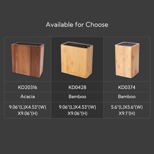 Kitchendao KD20316 Xl Acacia Wood Universal Knife Block Holder thumb #6