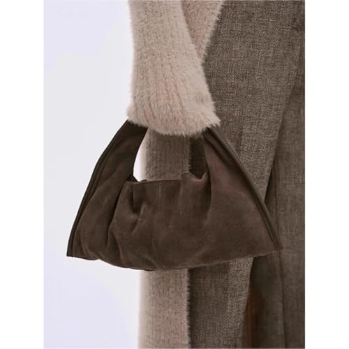 Suede Purse Vintage Soft Slouchy Suede Bag for Women Elegant Lightweight Hobo Pleated Tote Purse Trendy for Daily Prom 20254