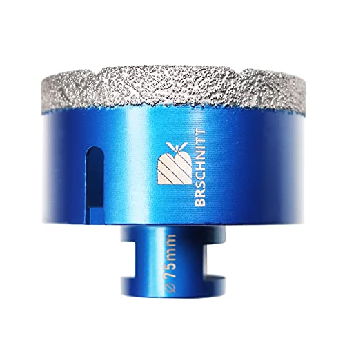Diamond Drill Bit 75mm,BRSCHNITT 1pc M14 Vacuum Brazed Diamond Tip Drill Bit for Tile Porcelain Stoneware Ceramic Marble Granite Drilling,Suitable For Angle Grinders