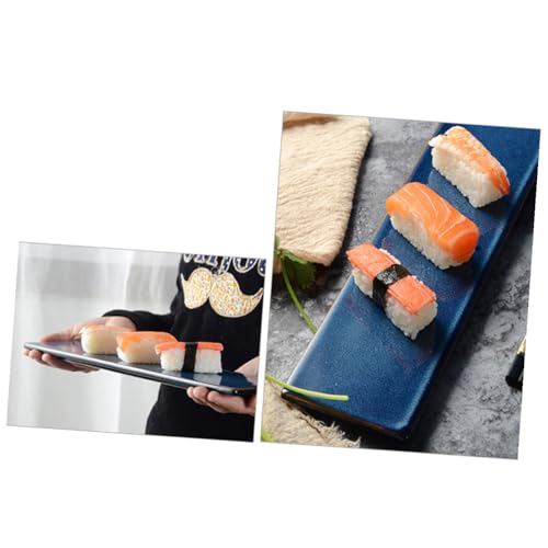 Plato rectangular de cerámica para sushi estilo japonés miniatura 7