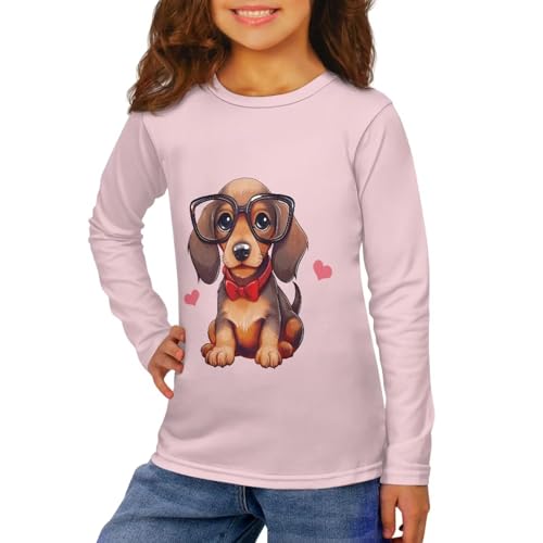 Image of Girls Long Sleeve T Shirt Cute Cartoon Crewneck Shirt for Kids 3-16Y Fall Winter Clothes