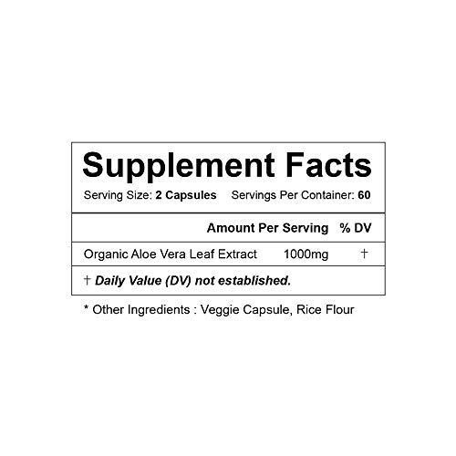 Vitapia Aloe Vera 1000Mg - 120 Veggie Capsules - Vegan And Non-Gmo - Aloe Vera Supplement - Supports Healty Digestive* #TOP3