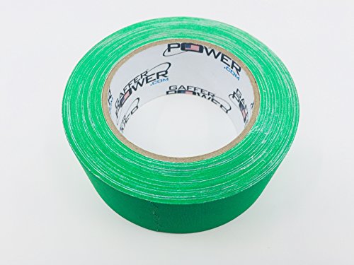 Gaffer Power Real Professional Grade Gaffer Tape, Made In The Usa, Heavy-Duty Gaffers Tape, Durable, Versatile, Non-Reflective, Multipurpose. (2 In X 30 Yds, Chrome Green) #TOP6