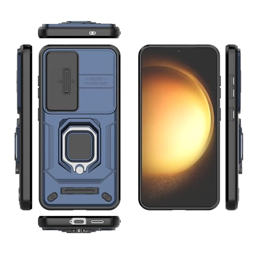 Image of Thermoplastic Polyurethane Camshield Pro Case With Slide Camera Protection And Ring Stand Bumper Back Case Cover For Samsung Galaxy S25 5G (Blue)