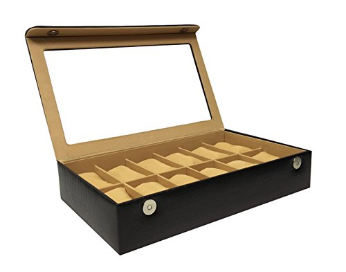 Essart PU Leather Watch Box for 12watches-Black (B01LZVVDUQ) Amazon Price History, Amazon Price Tracker
