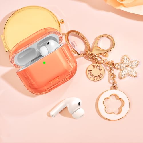 Image of Case for Airpods iPods Pro 3 Case 2025 with Phone Stand for Women-VISOOM Clear Air Pod iPod Pro3 Cases Cover Cute Girly Airpods Case Pro3 Bling Glitter AirPods Pro3 Cases Hard Shell with Keychain