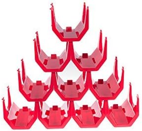 Clever Chef Premium Stackable Wine Rack Custom Wine Storage, Snap & Stack Design Perfect to Fit Any Space, Sturdy & Lightweight Plastic, Pack of 10 Wine Racks, Red