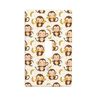 Cute Monkey Banana Print Light Switch Cover Plate, 1- Gang Standard Size 4.5\" x 2.76\", Decorative Toggle Wall Plate Covers, Unbreakable Polycarbonate Thermoplastic