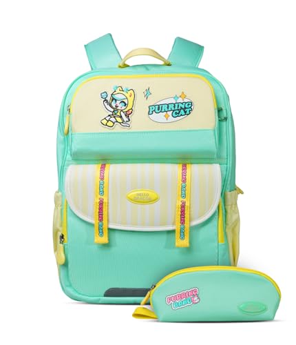 KAPAVER HELLO DRAGON AGS Technology 22L Lightweight School Backpack for Boys & Girls Ages 4–8 | Ergonomic Spine Support, Large Storage & Waterproof Design (Light Green)