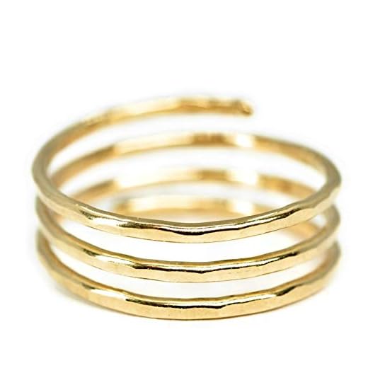 14k gold filled Adjustable wire wrap ring, thumb ring, pregnancy ring, Handmade in USA by Mu-Yin Jewelry (MEDIUM size 8)
