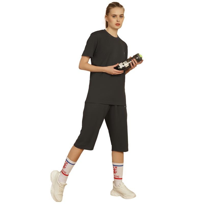 Image of Mack Jonney Solid Regular Fit Polyster Lycra Capri for Women-P