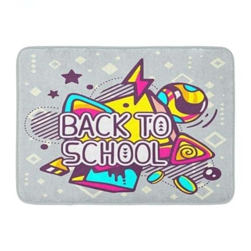 ���փ}�b�g �J���t���ȐV�w���̗����� 50×80cm doormat Graffiti of Colorful Back to School