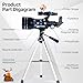 Telescope for Adults Astronomy, 70mm Aperture 300mm Focal Length Portable Astronomical Telescope for Beginners Age Over 8 Years Old with Wireless Remote Carry Bag Tripod, Space