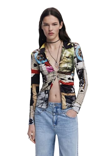 T-Shirt Femme Desigual 25swtk78 imprimé chic pour un style casual quotidien