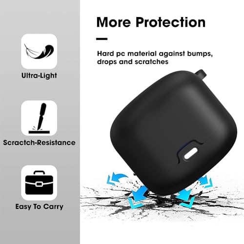 Image of Sounce Earphone Case Cover Compatible for GOBOULT Z40, Soft Silicone Skin Case Cover Shock-Absorbing Protective Case with Keychain [Front LED Visible] (Black)