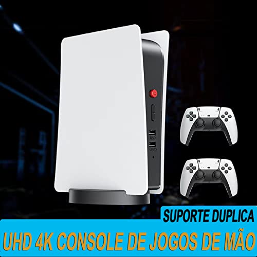 WormeKite 4K Joystick PS5 para dois jogadores, console sem fio independente com som, 10.000 jogos co