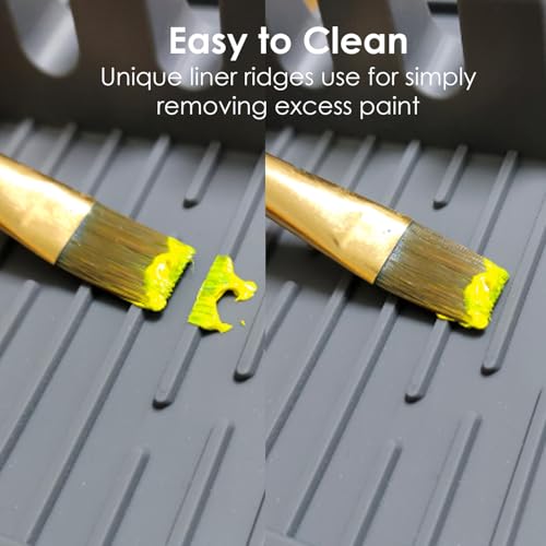 Image of Paint Brush Holder Set, Portable Silicone Stands with 4 Slots, 2 Pack