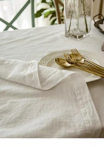 BUYSK Off White Tablecloth, 100% Cotton Fabric Table Cloth for Festival Picnic Wedding Party and DIY Dye Project - Image 4