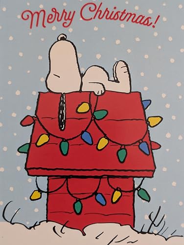 Snoopy on Kennel Merry Christmas Card