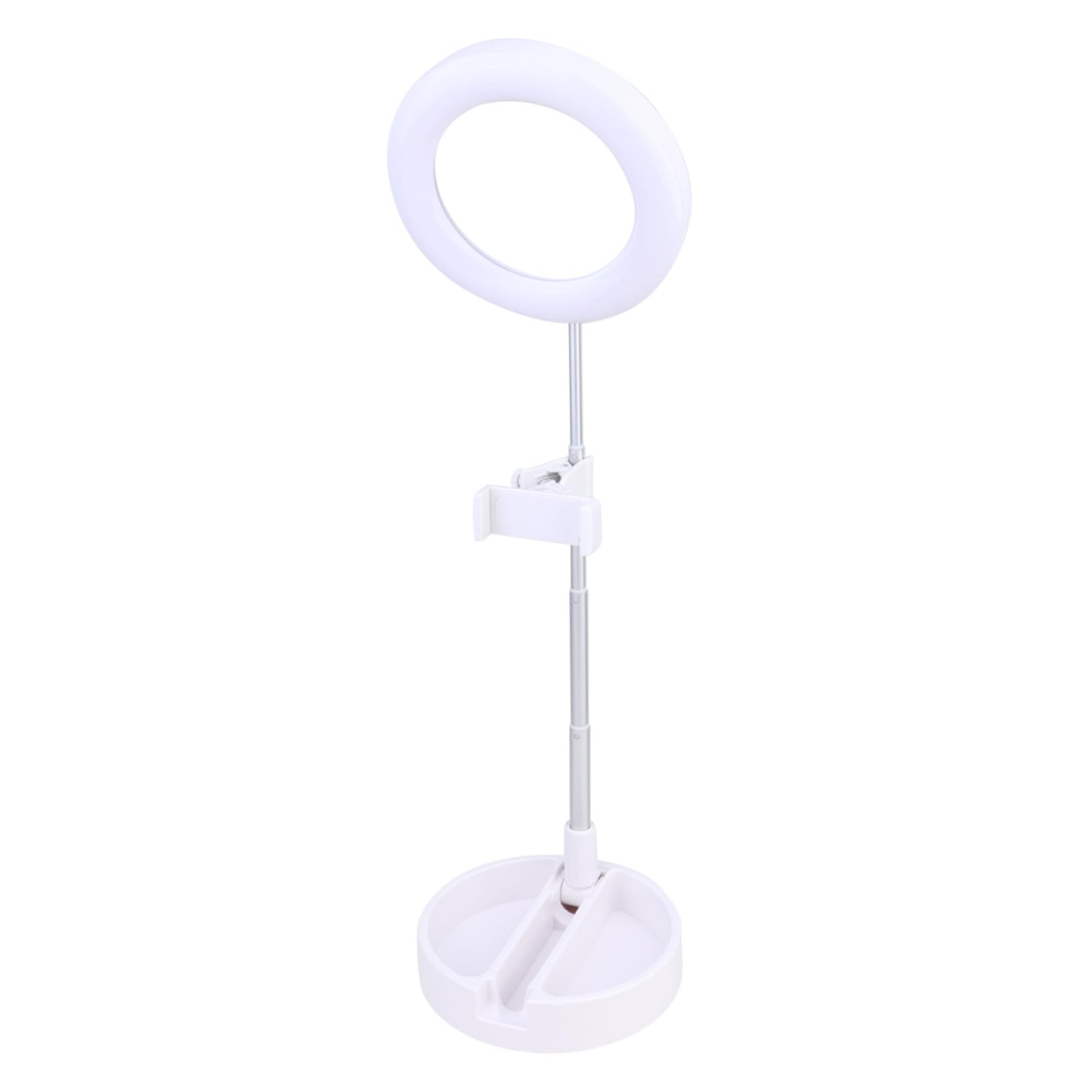 Luce Selfie LED Circolare Bianca da Tavolo 64 LED con Supporto