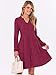 ANRABESS Long Sleeve Dress for Women Fall Fashion Outfits 2025 Casual V Neck Ribbed Knit Short Sweater Dresses with Pockets Wine Red X-Large