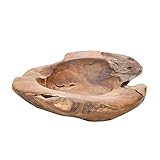 schale blattform grün unbehandelt Exklusive Teak Holz Schale 40cm NATURE ROOT massives Wurzelholz natur