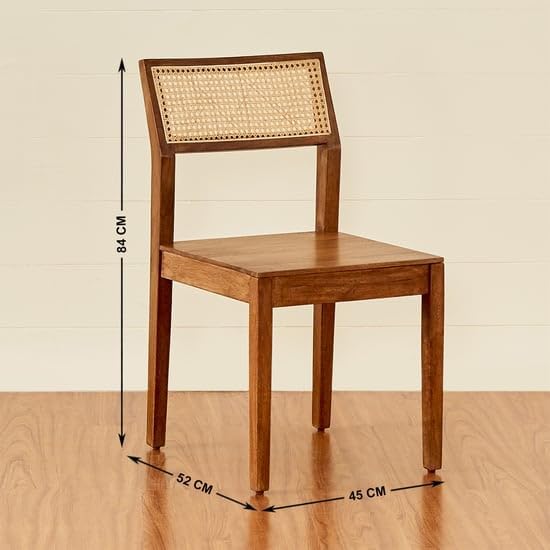 Image of Furniture Solid sheesham Wooden Cane Chair Connection Terra Brown Sheesham Wood Dining Chair Set Off 2 (honet Finish top)